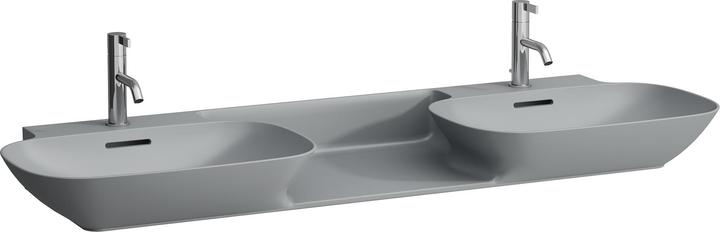Actual product image Laufen INO double washbasin, without tap hole, with overflow, 1420x450mm, H814304 (1560 mm, 230 mm)
