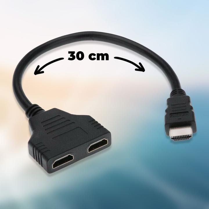 Image du produit Hermex HDMI Splitter Adaptateur 2en1 (1in/2out) Distributeur multi-connexion (0.30 m, HDMI)