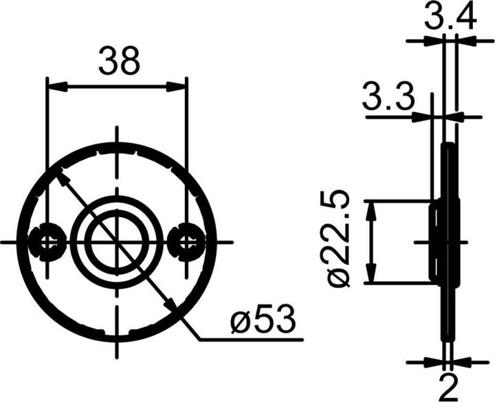 Actual product image Glutz Piatto key rosette 51031 inside (Door rosette)