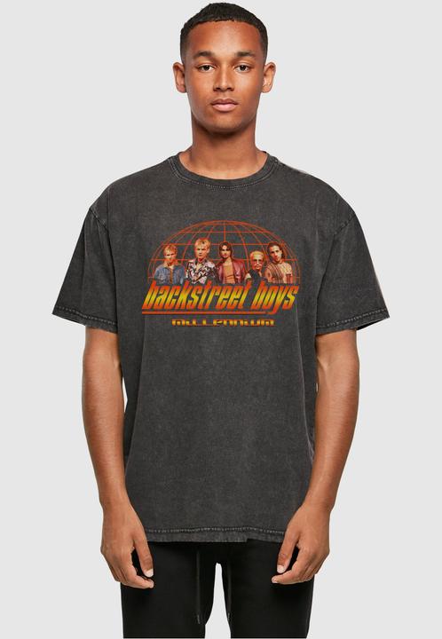 Produktbild Merchcode Backstreet Boys - Millenium Globe Acid Washed Heavy Oversize Tee - 114575 (XXL)