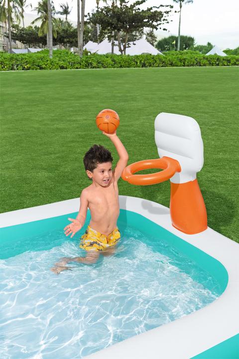Actual product image Bestway Dunk n' Splash Inflatable Family Pool with Basketball Hoop 2.51 m x 1.68 m x 1.02 m