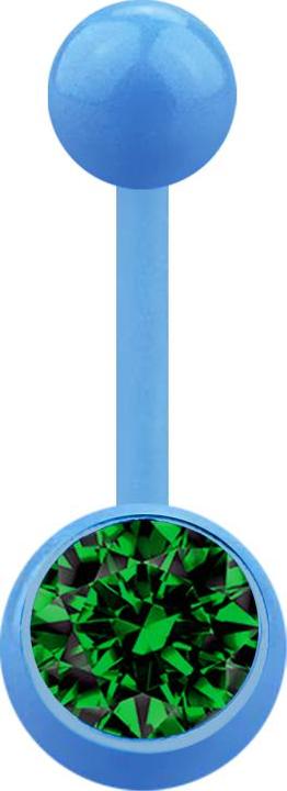 Immagine prodotto Star Piercing Banana azzurra con palla e cristallo verde (Acrilico, senza ottone)