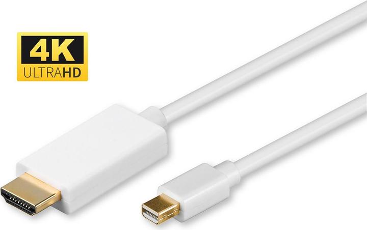 MicroConnect MDPHDMI1-4K 1m Mini DisplayPort HDMI Type A (Standard) White Video Cable Adapter (1 m, HDMI)