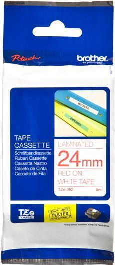 Actual product image Brother Laminated tape (2.40 cm, Red, White)