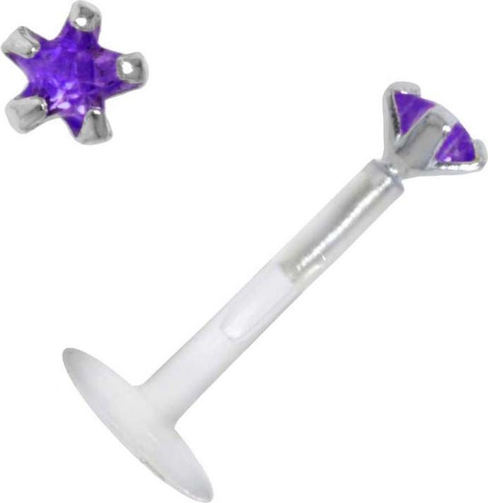 Produktbild Bijouteria Piercing für Lippe/Tragus (Zirkonia, Bioplast, Silber 925)