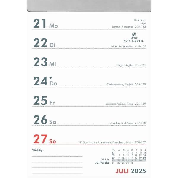 Image du produit Calendrier hebdomadaire détachable 2025, 10,5x14,6cm, calendrier détachable avec conseils ménagers (Allemand)