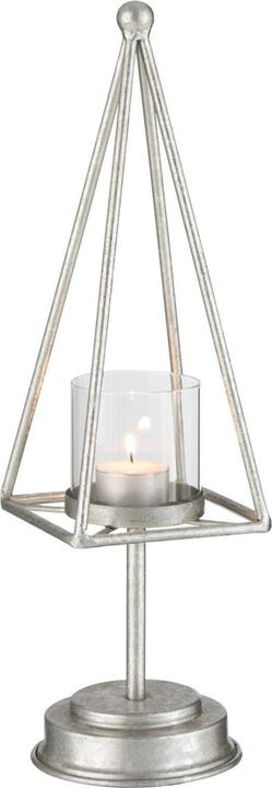 Produktbild J-Line Teelichthalter Pyramide Eisen Silber Large