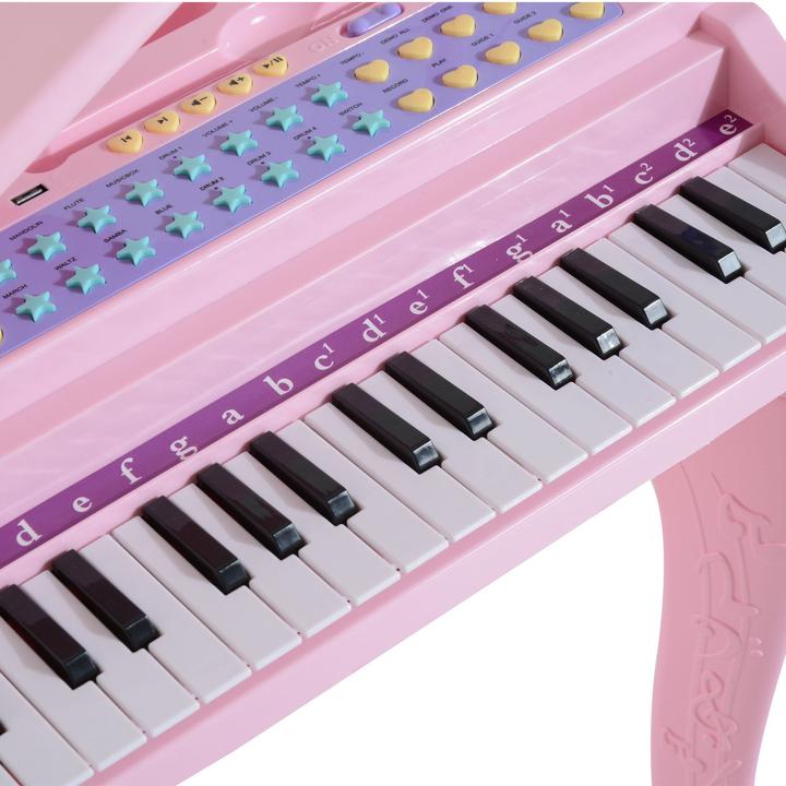 Immagine prodotto Homcom Pianoforte per bambini con sgabello (Inglese)