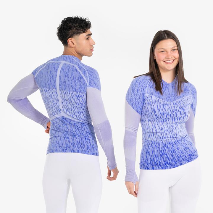 Image du produit Kipsta Maillot de football à manches longues homme/femme - Keepdry gris/violet (M)
