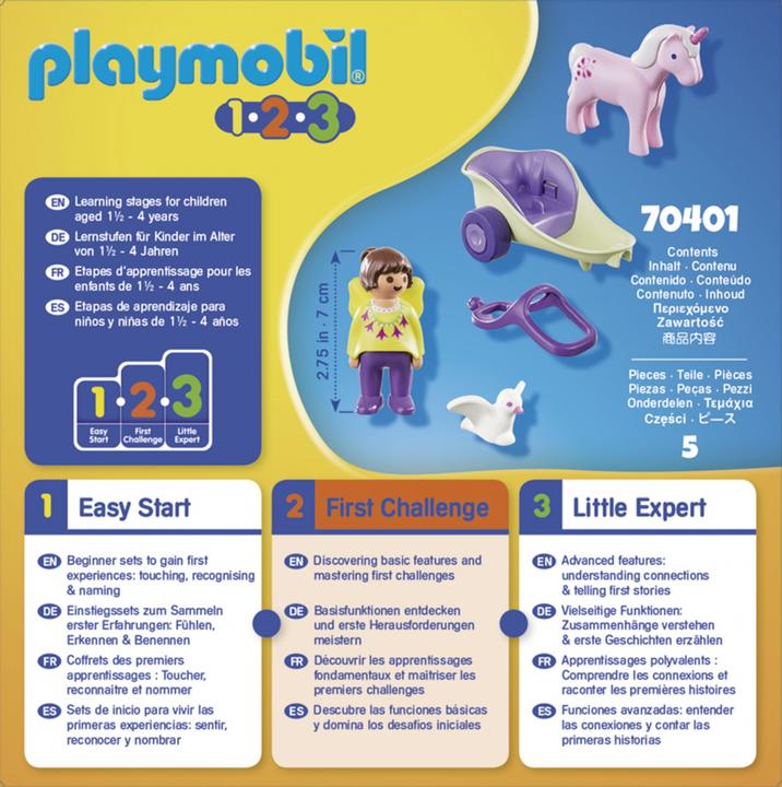 Produktbild Playmobil Einhornkutsche mit Fee (70401, Playmobil 1.2.3)