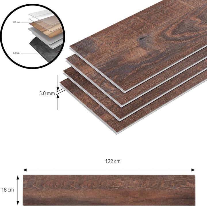 Produktbild neu.holz SPC Klickboden Okapirg 120 Dekordielen 26,352 m² Rustical Oak () (Vinylboden, 26.35 m²)
