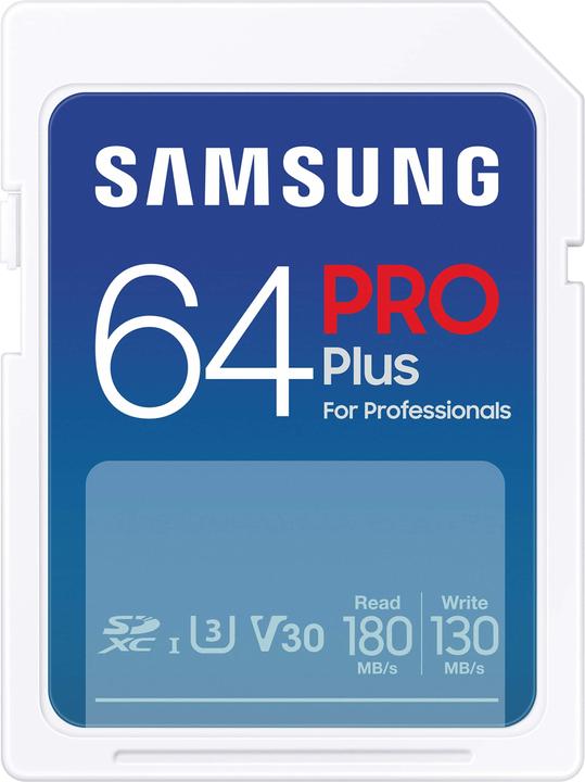 Actual product image Samsung PRO Plus (64 GB, SDXC, U3, UHS-I)