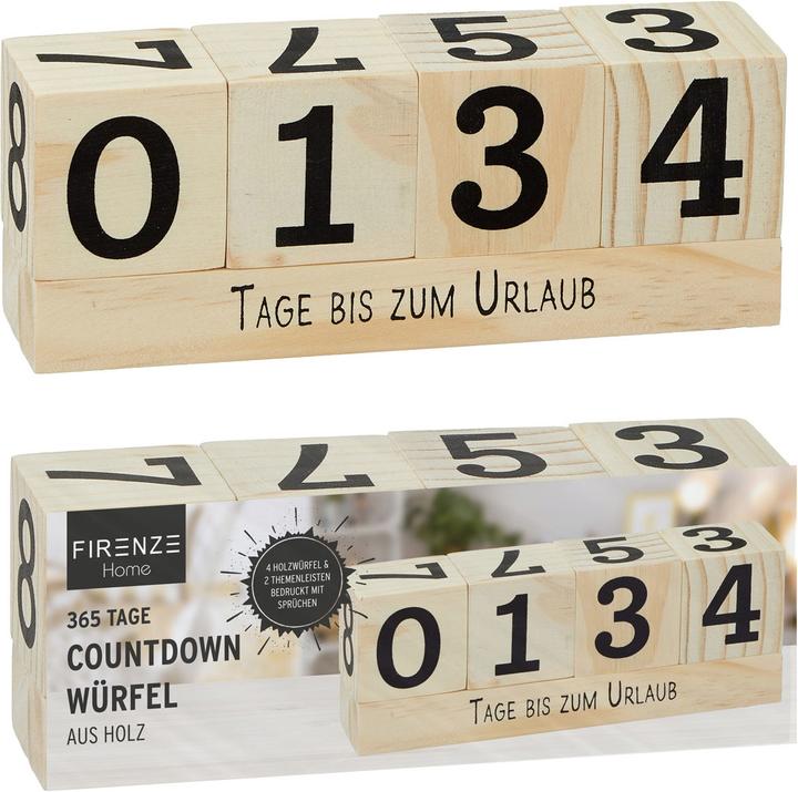Image du produit Natura Punto Cube en bois Compte à rebours avec 2 barres thématiques