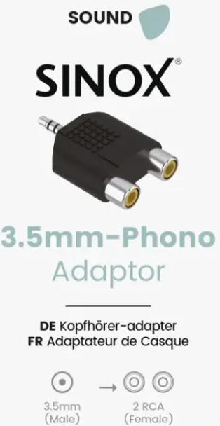 Produktbild Sinox phono til mini jack adapter (Audio Splitter)