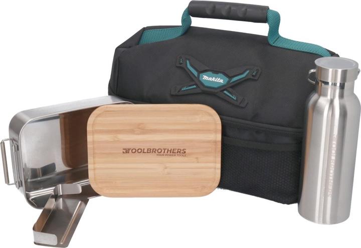 Actual product image Makita Toolbrothers lunch pack with insulated bag + Toolbrothers Fan stainless steel lunch box with