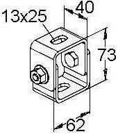 Image du produit Niedax NIE DBG12 Patte de fixation au plafond avec articulation pour tige filetée M12, finition à chaud (7.30 cm)