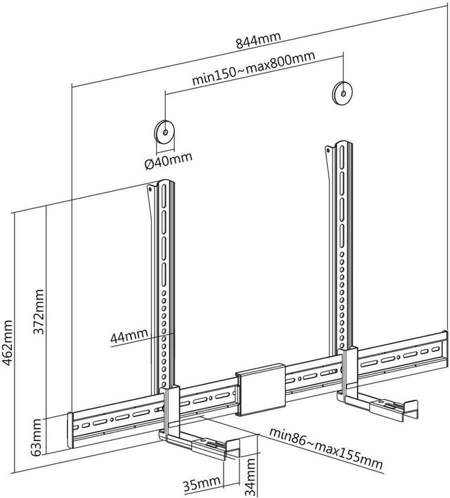 Produktbild myWall Universal Halterung fÃ¼r Soundbars (1 Stk., Wandmontage)