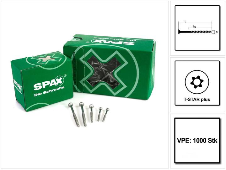 Image du produit Spax Vis pour panneaux d'aggloméré SK T20 4,0x40 mm (1000 Vis par pièce)