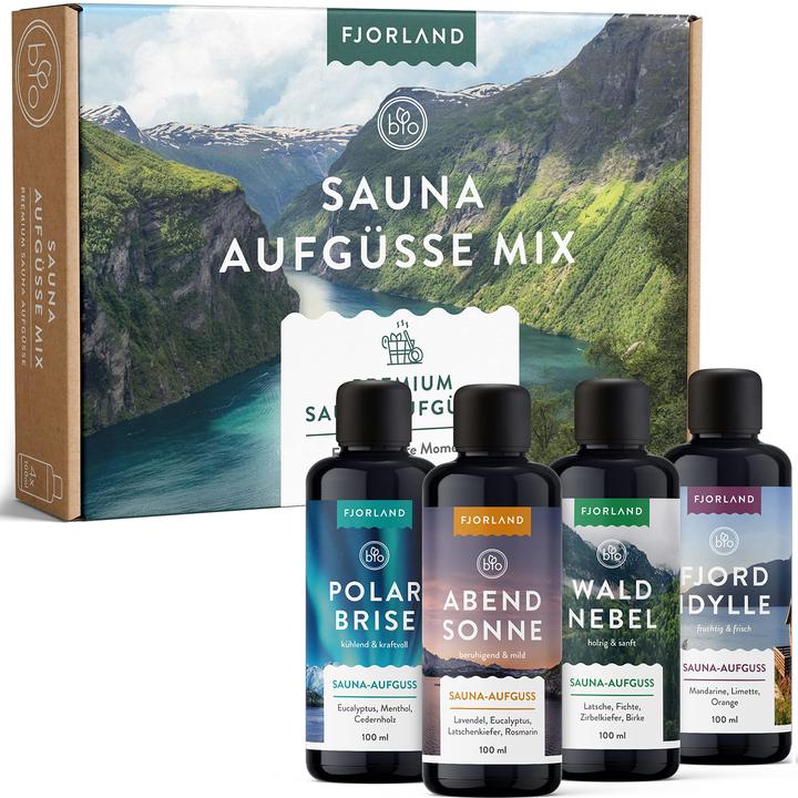 Immagine prodotto Fjorland Set di infusi per sauna, 4 x 100 ml