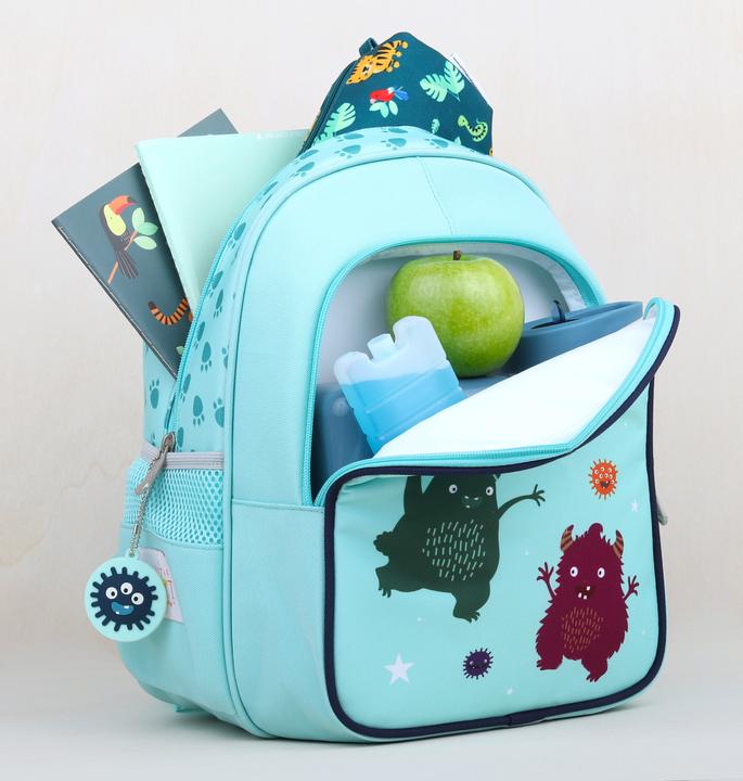 Produktbild A Little Lovely Company Rucksack mit Isofach Monster BPMOBU36 hellblau 27x32x19cm