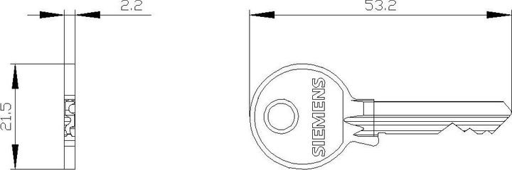 Actual product image Siemens Key 3SU1950-0FN80-0AA0 1 pc.
