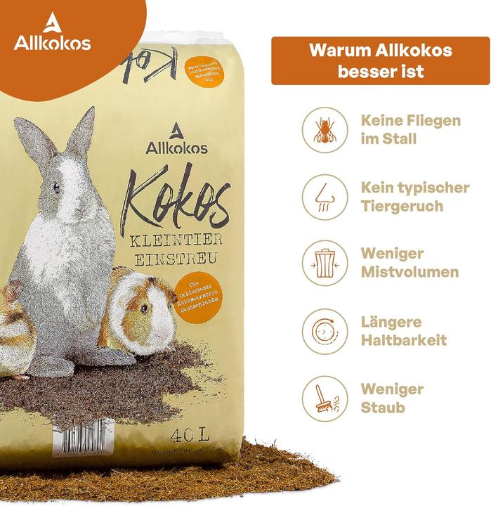 Actual product image Allkokos Einstreu für Kleintiere (10 kg, Bedding)
