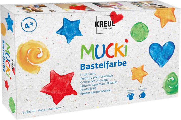 Actual product image Mucki Craft paints (White, Yellow, Green, Blue, Black, Red, 480 ml)