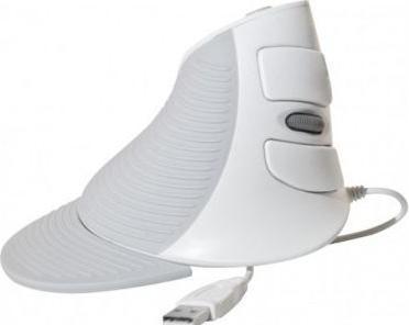 Exertis Connect souris ergonomique verticale, pour droitiers, USB, blanche souris pour droitiers pour éviter les (Filaire)