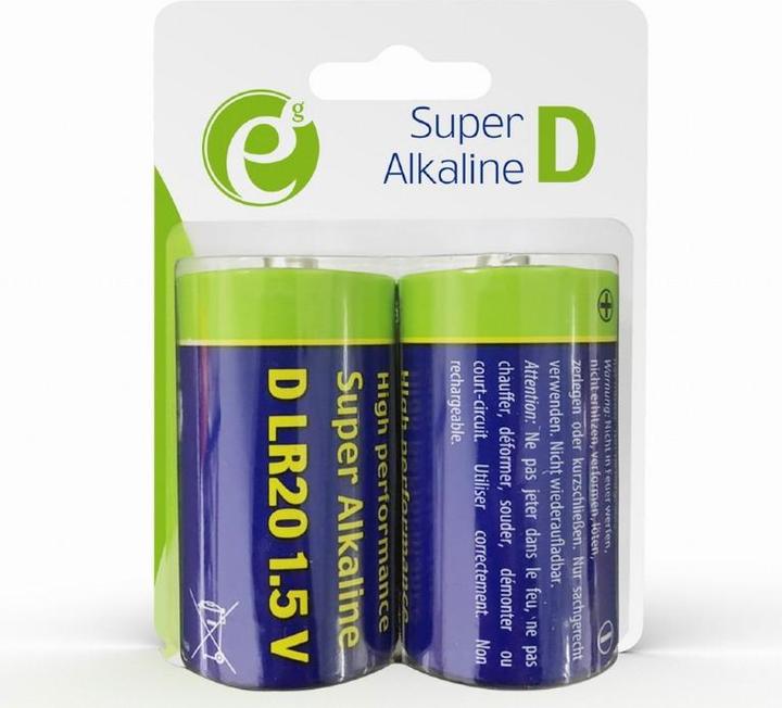 Actual product image Energenie Bateria alkaliczna Gembird LR20 (type D), 1.5V, 2 sztuki (2 pcs., D)