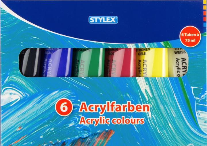 Produktbild Stylex Acrylfarben 6er Set (6 verschiedene Farben, 75 ml)