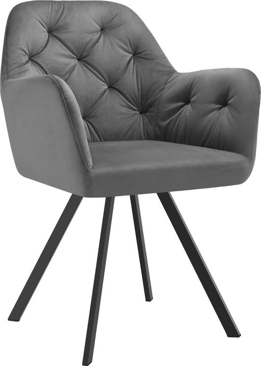 tectake Rotatable velvet armchair Lucia, upholstered