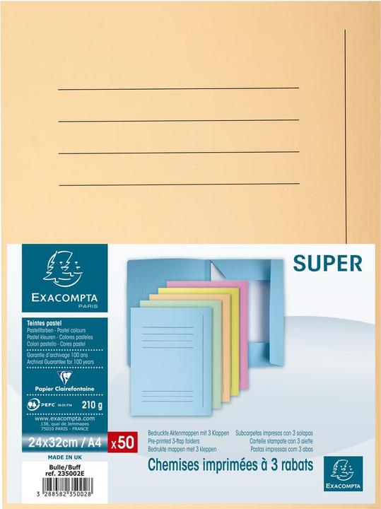 Actual product image Exacompta File folder A4 240g sand (A4, 50 x)