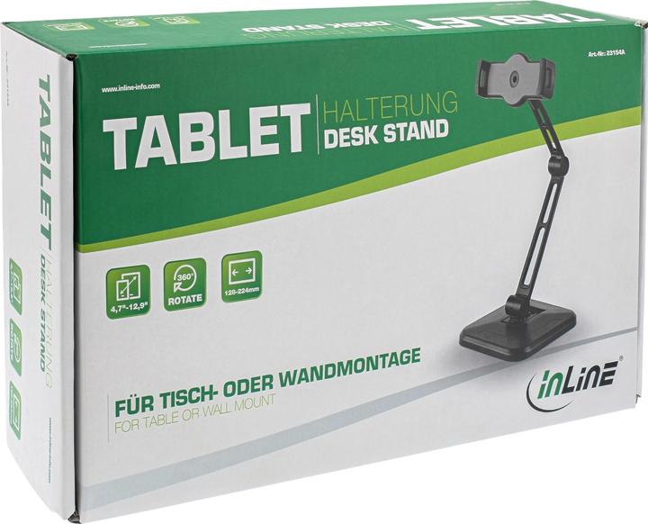Actual product image InLine Adjustable arm (swivel double arm) for tray Black