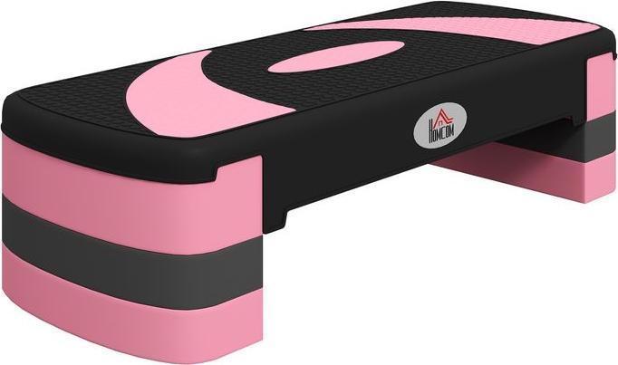 Immagine prodotto Swisshandel24 Stepper aerobico, regolabile in altezza, 80x31x10/15/20cm, fino a 150 kg, nero/rosa/grigio