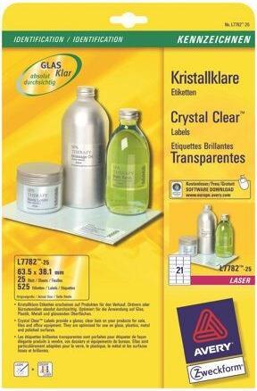 Actual product image Avery Crystal clear labels