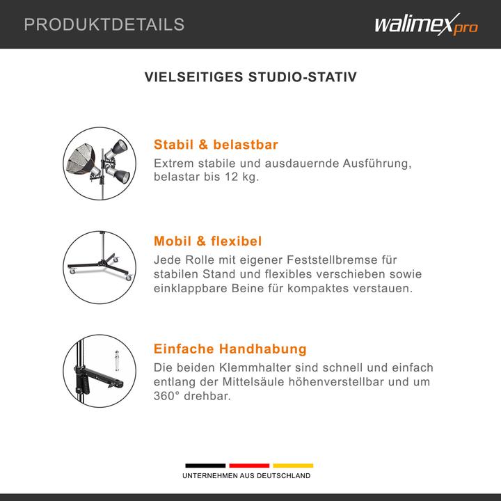 Image du produit Walimex pro Par trépied roulant (223 cm, 12 kg)