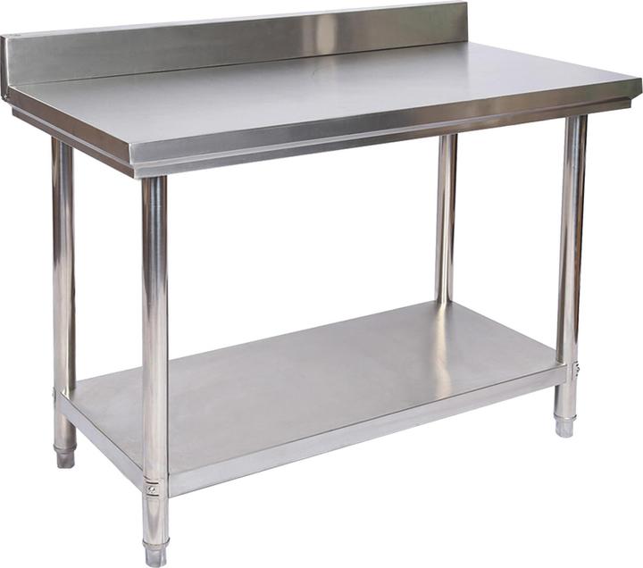 Wiltec Edelstahl Arbeitstisch Gastro Edelstahltisch mit Aufkantung 120x60x85cm