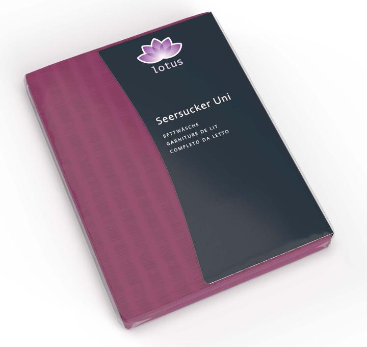Image du produit Lotus Bettwaren Parure de lit en satin seersucker uni (Taie d'oreiller, 50 x 70 cm)