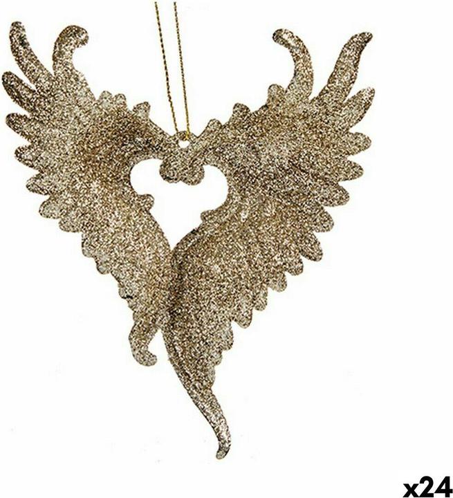 Actual product image Krist+ Weihnachtsschmuck Engelsflügel champagne Kunststoff Glitzernd 12 x 13 x 2,5 cm (24 Stück) (24 -part)