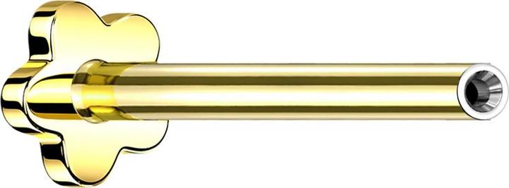 Star Piercing Micro Threadless Labret-Stab Blume vergoldet (ohne Messing, Titan G23)