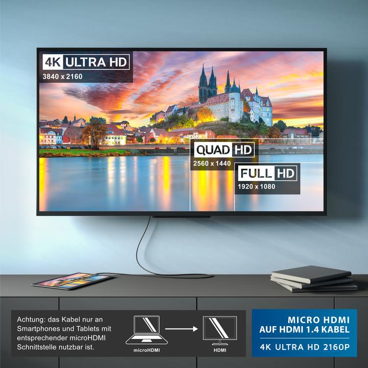 Image du produit CSL micro HDMI (Typ D) — HDMI (Typ A) (3 m, HDMI)