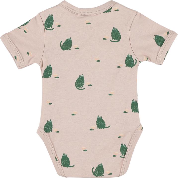 Actual product image Trixie Baby Baby wrap bodysuit, organic cotton, short sleeves, Cuddly Cat (62)