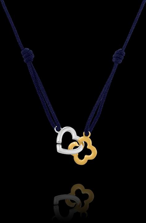 Actual product image Charles Garnier PASSION Intertwined Heart and Clover Choker in Two-Tone Silver