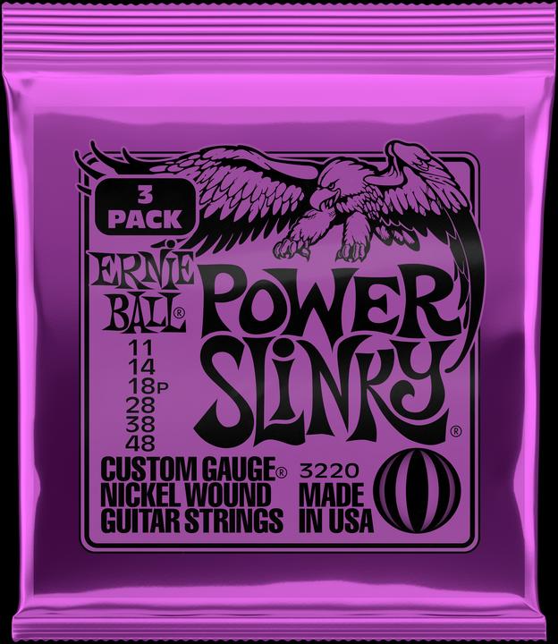 Actual product image Ernie Ball Set of strings, Slinky Nickel 3-pack, Power 11-48 (6 x, Electric guitar, 0.05")