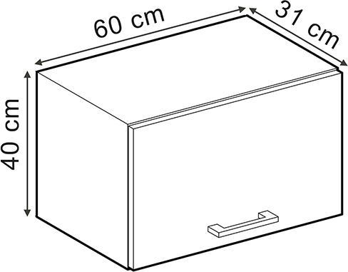 Produktbild Vicco Hängeschrank R-Line, Anthrazit Hochglanz/Anthrazit, 60 cm Flach (60 x 40 x 31 cm)