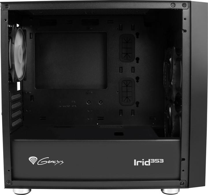 Actual product image Natec GENESIS Irid 353 ARGB - Micro Tower - PC - Acrylonitrile Butadiene Styrene (ABS) - S (ATX, Mini-ATX)