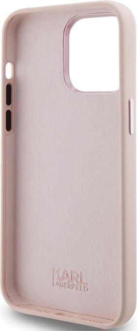 Actual product image Karl Lagerfeld KLHCP15LSMHCNPP iPhone 15 Pro 6.1" różowy/pink Silicone Choupette Metal Pin (Apple iPhone 15 Pro)