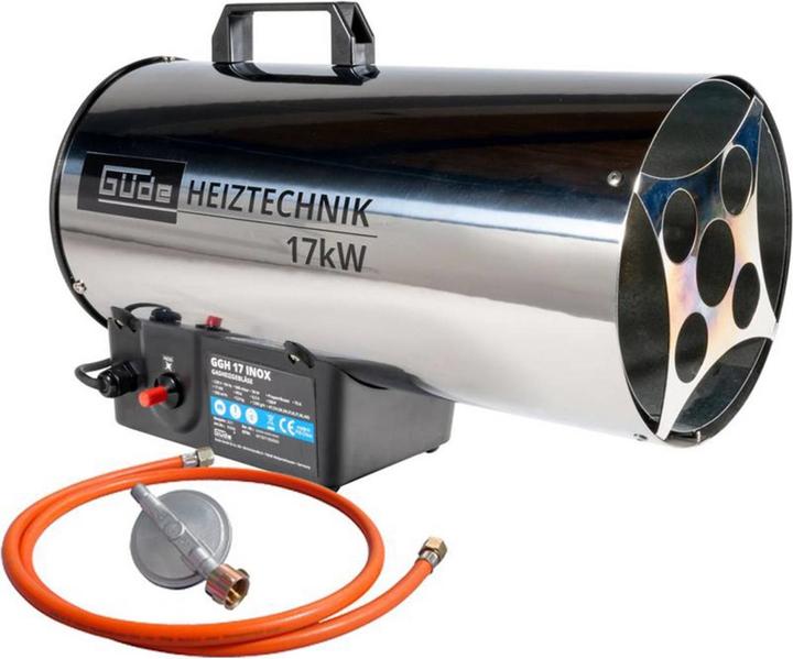 Produktbild Güde Gasheizgebläse GGH 17 INOX Heizkanone Bauheizer Schnellheizer - 85006 (4284.70 W)