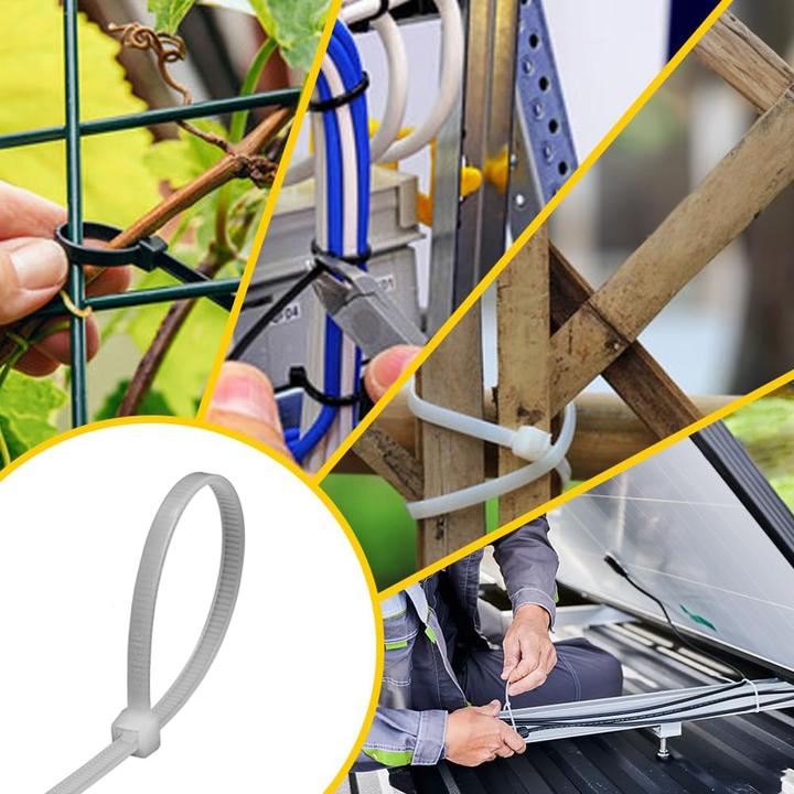 Produktbild Offgridtec Kabelbinder 200 Stk. weiss Nylon UV-Beständig Verschiedene Längen 100mm 150mm 200mm 300mm (300 mm)