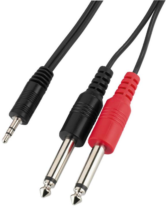 Produktbild Monacor 3.5mm auf 2x 6.3mm (2 m, 3.5mm Klinke (AUX), 6.3mm Klinke (Jack))